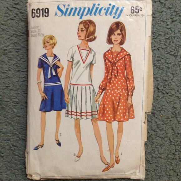 Lot of 3 (1 UNCUT 2 CUT) 1950s-1960s Vintage Sewing Patterns - Picture 6 of 7